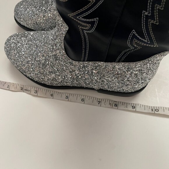 Silver Glitter Cowboy Boots - Picture 7 of 9